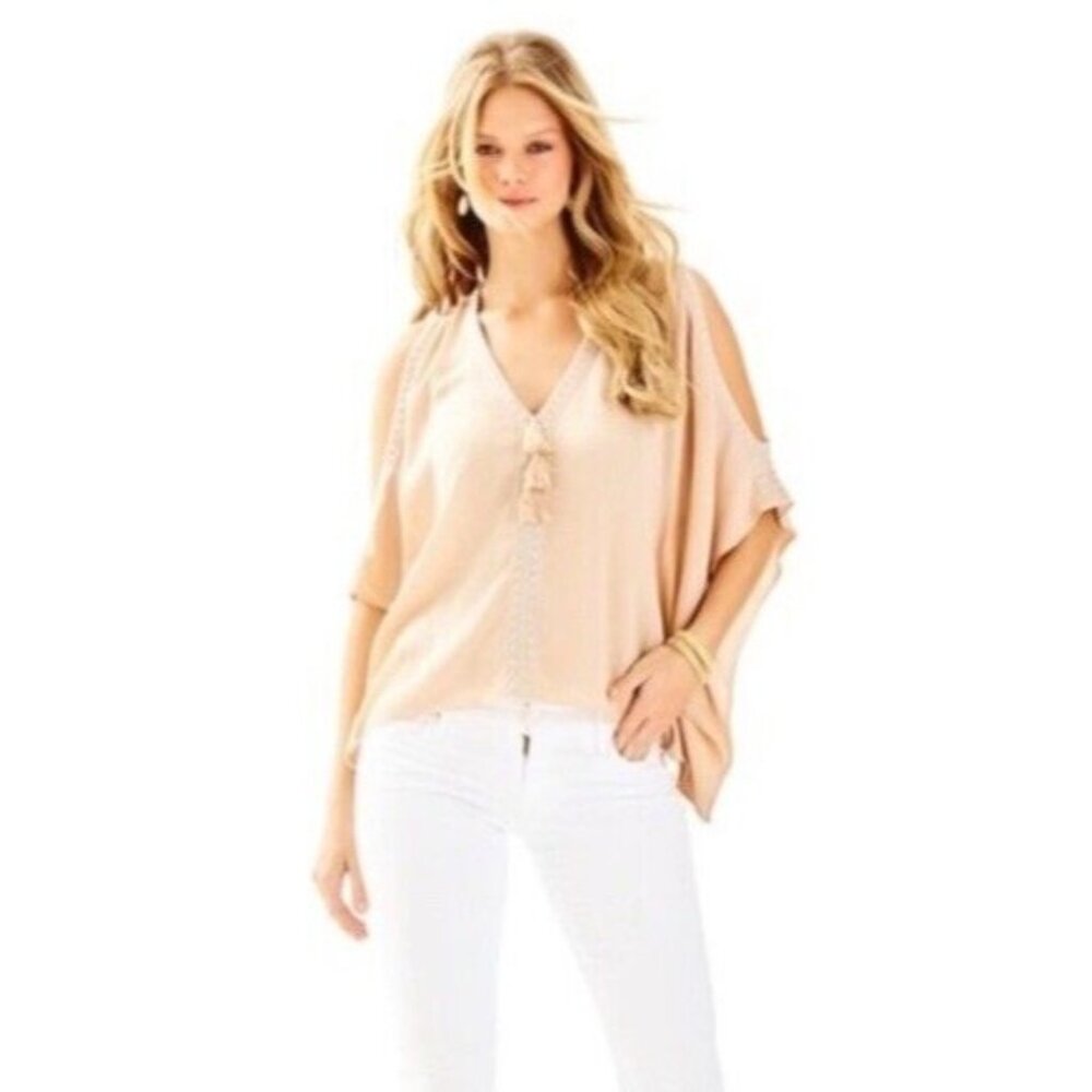 Lilly Pulitzer Julietta Cold Should Top in Sand Dune Size Small Medium
